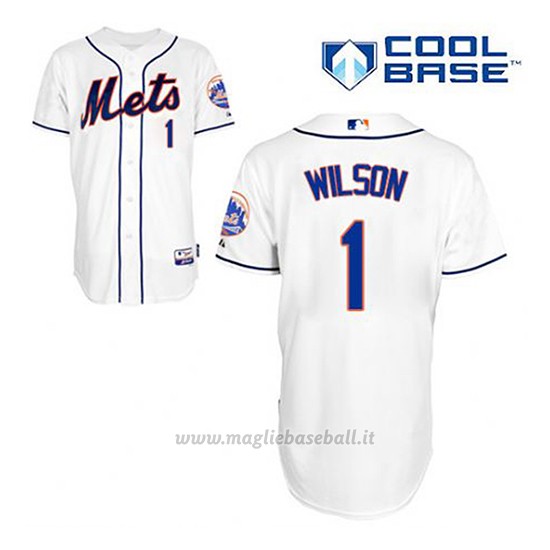 Maglia Baseball Uomo New York Mets Mookie Wilson 1 Bianco Alterner Cool Base